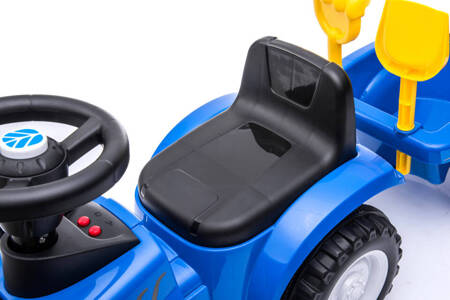 Jeździk traktor z przyczepą  NEW HOLLAND (na licencji)  - NIEBIESKI + rejestracja