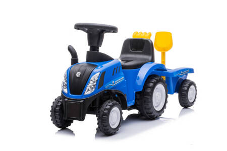 Jeździk traktor z przyczepą  NEW HOLLAND (na licencji)  - NIEBIESKI + rejestracja