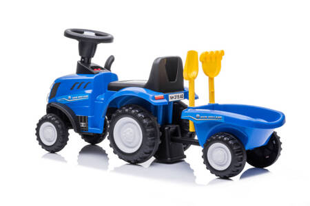 Jeździk traktor z przyczepą  NEW HOLLAND (na licencji)  - NIEBIESKI + rejestracja