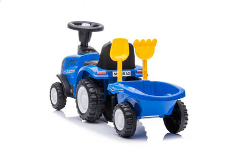 Jeździk traktor z przyczepą  NEW HOLLAND (na licencji)  - NIEBIESKI + rejestracja