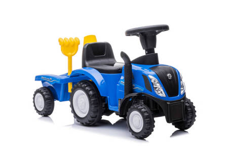 Jeździk traktor z przyczepą  NEW HOLLAND (na licencji)  - NIEBIESKI + rejestracja