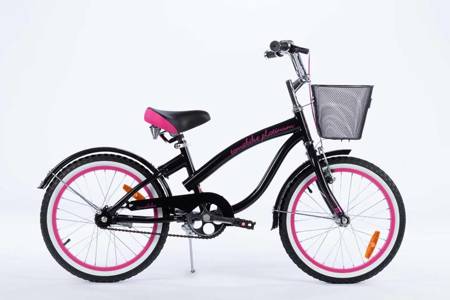 Rowerek dziecięcy TOMABIKE 18 cali CRUISER - CZARNO -RÓŻOWY